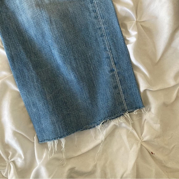 Eddie Bauer 32x32 (hemmed to 32x30 with a raw edge) upcycled jeans in blue wash - Picture 10 of 11
